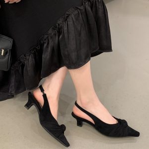 2026 New Women's Sandals Low Heel Backless Square Toe Fashion Comfortable Office Shoes