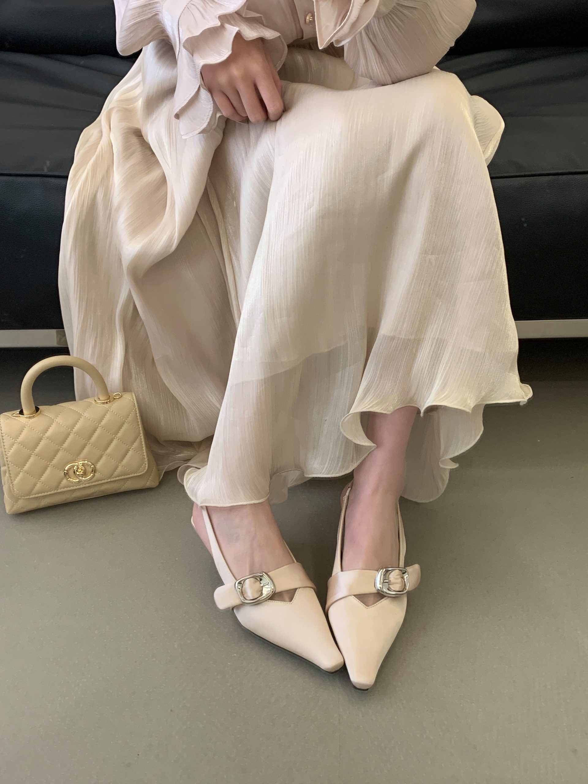 2026 New Women's Sandals Low Heel Backless Square Toe French Style Comfortable Office Shoes - Image 3