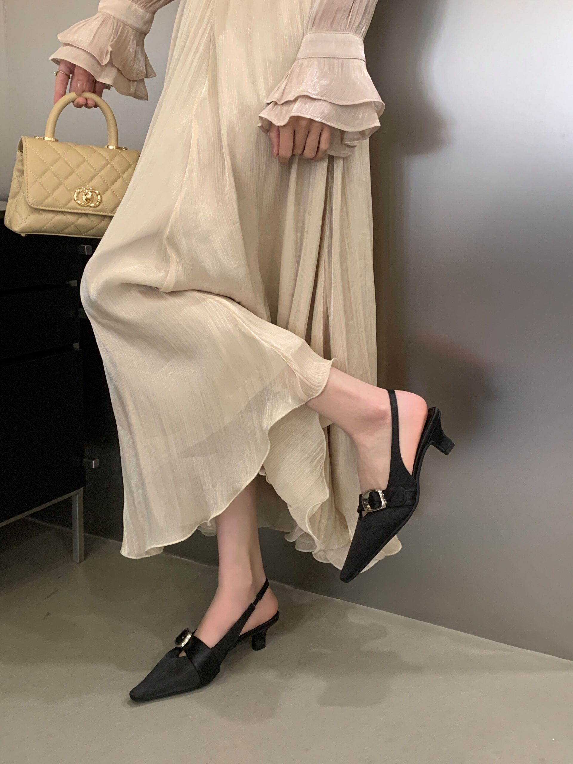 2026 New Women's Sandals Low Heel Backless Square Toe French Style Comfortable Office Shoes - Image 4